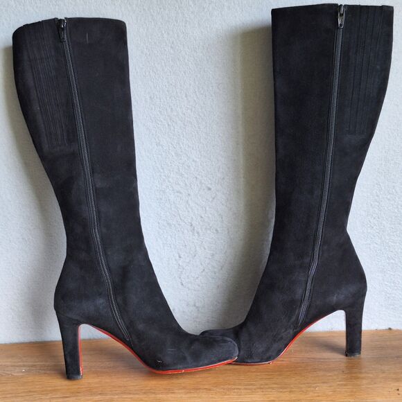 Christian Louboutin Miss Tack 70 Boots Women’s 7.5 Black Suede 37.5 Heeled - Picture 4 of 16